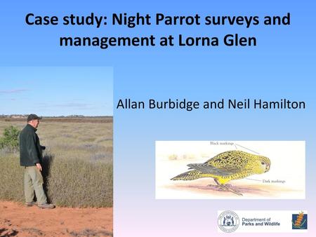 Case study: Night Parrot surveys and management at Lorna Glen