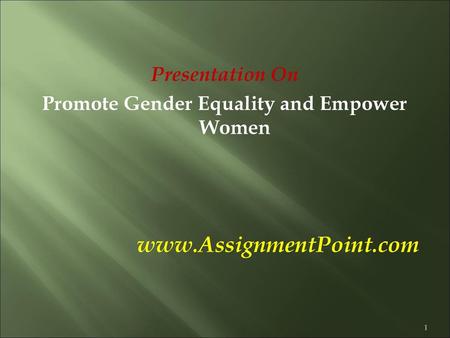 Promote Gender Equality and Empower Women