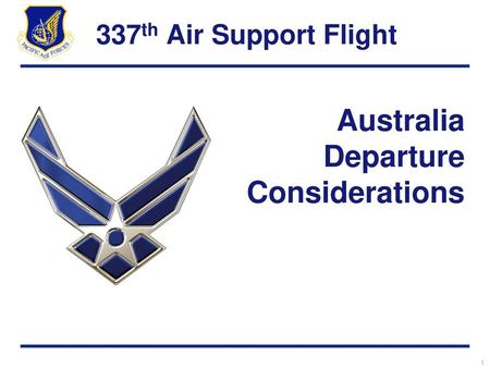 Australia Departure Considerations