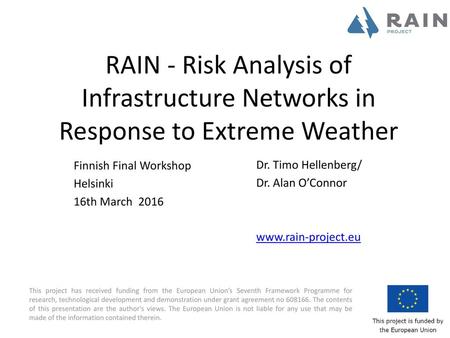 Finnish Final Workshop Helsinki 16th March 2016