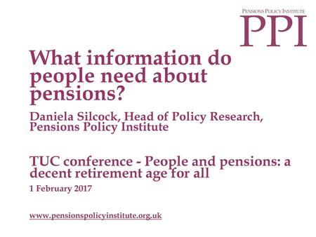 What information do people need about pensions?