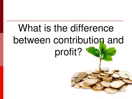 What is the difference between contribution and profit?