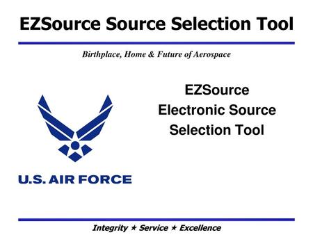 EZSource Electronic Source Selection Tool