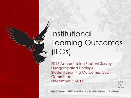 Institutional Learning Outcomes (ILOs)