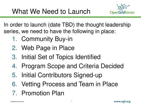 What We Need to Launch Community Buy-in Web Page in Place