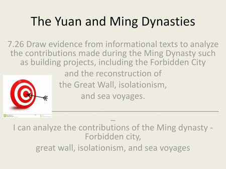 The Yuan and Ming Dynasties