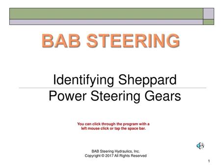 Identifying Sheppard Power Steering Gears