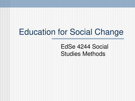 Education for Social Change