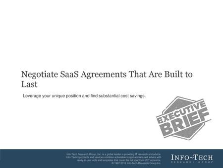 Negotiate SaaS Agreements That Are Built to Last