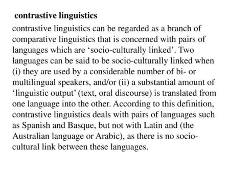 contrastive linguistics