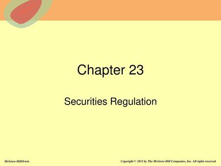 Securities Regulation