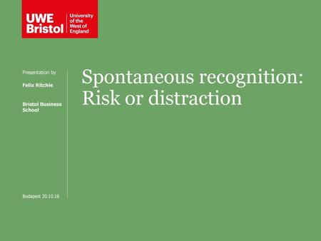 Spontaneous recognition: Risk or distraction