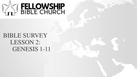 Bible Survey Lesson 2: Genesis