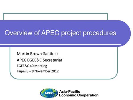 Overview of APEC project procedures