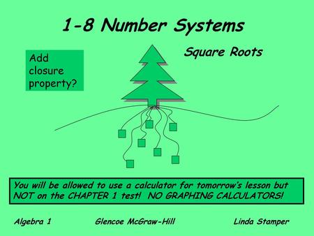 1-8 Number Systems Square Roots Add closure property?