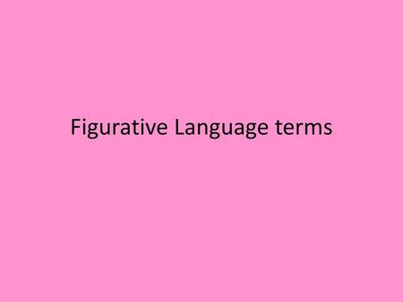 Figurative Language terms