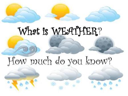 What is WEATHER? How much do you know?.