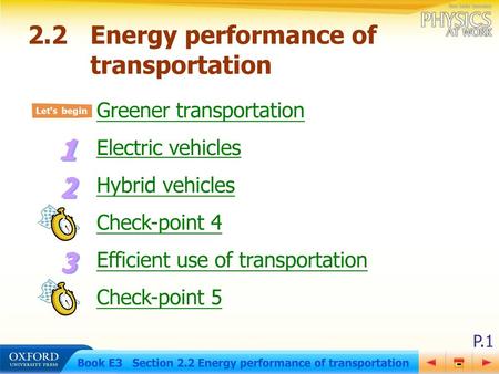 2.2 Energy performance of transportation