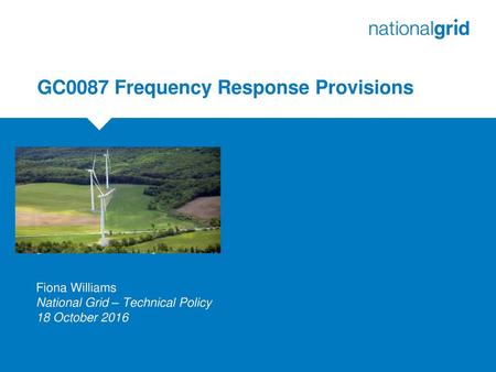 GC0087 Frequency Response Provisions