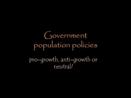 Government population policies