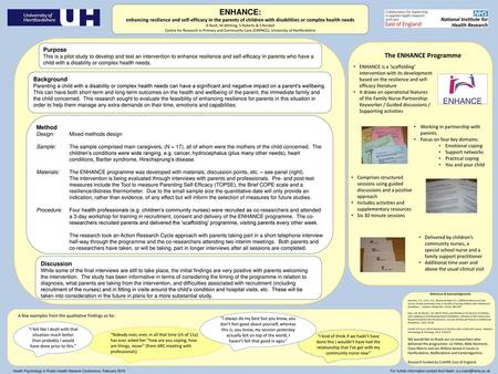 ENHANCE: The ENHANCE Programme Purpose Background Method Discussion