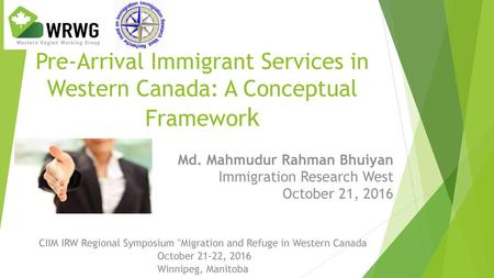 CIIM IRW Regional Symposium Migration and Refuge in Western Canada