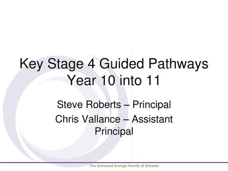 Key Stage 4 Guided Pathways Year 10 into 11