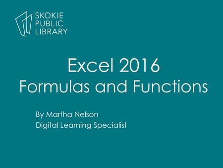 Formulas and Functions