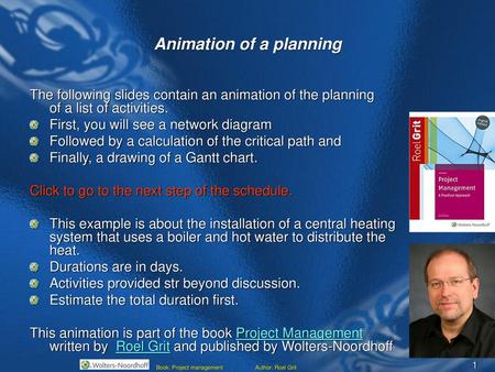 Animation of a planning