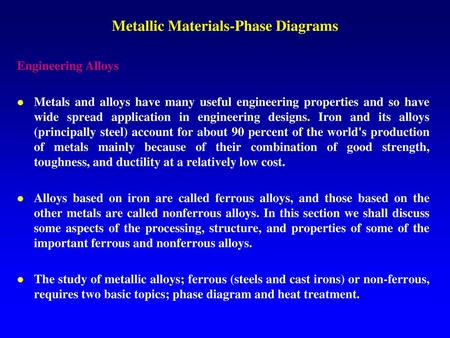 Metallic Materials-Phase Diagrams