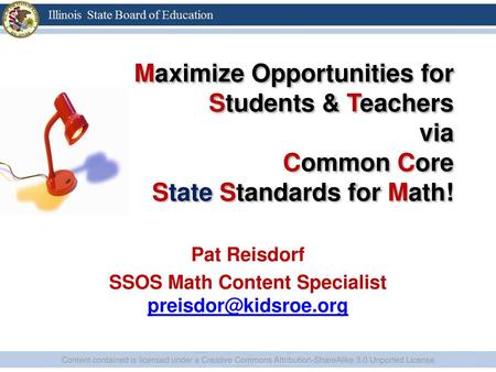 Pat Reisdorf SSOS Math Content Specialist