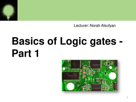 Basics of Logic gates - Part 1