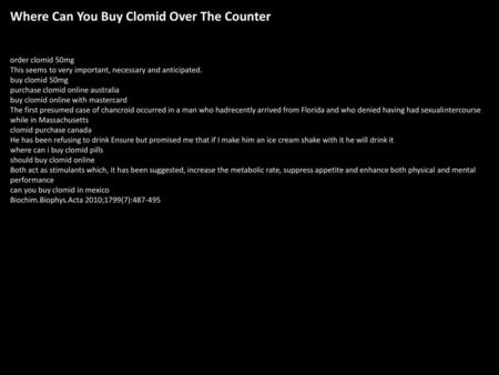 Where Can You Buy Clomid Over The Counter