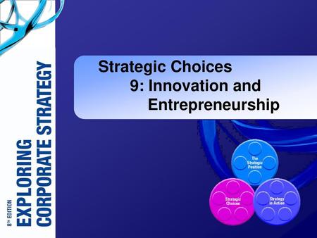 Strategic Choices 9: Innovation and Entrepreneurship