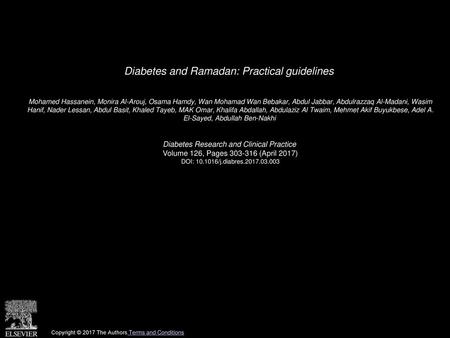 Diabetes and Ramadan: Practical guidelines