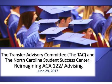 Reimagining ACA 122/ Advising