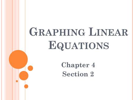 Graphing Linear Equations