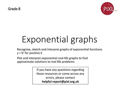 Exponential graphs Grade 8