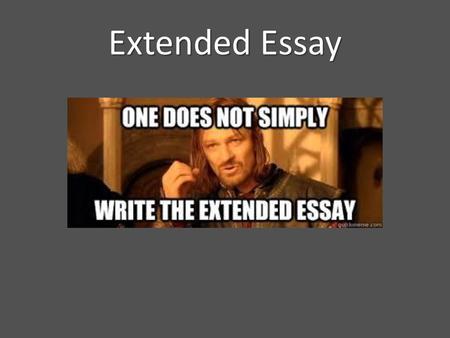 Extended Essay.