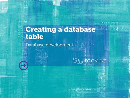 Creating a database table