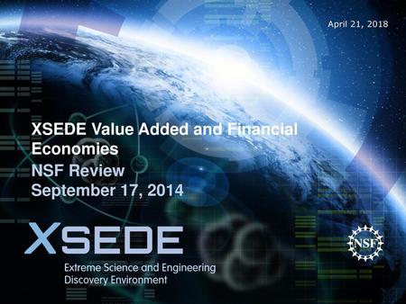 XSEDE Value Added and Financial Economies