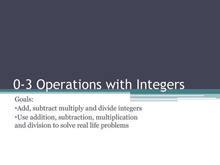 0-3 Operations with Integers