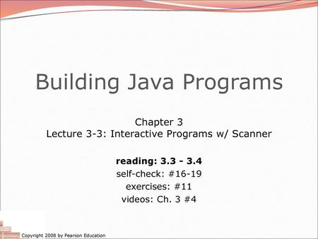 Building Java Programs