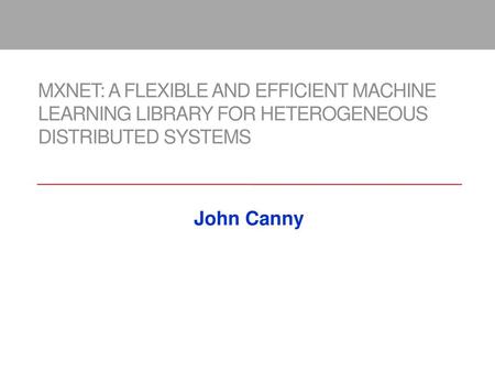 John Canny Where to put block multi-vector algorithms?