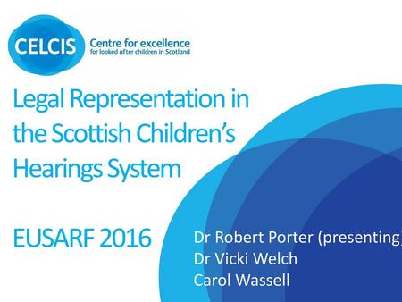 Legal Representation in the Scottish Children’s Hearings System