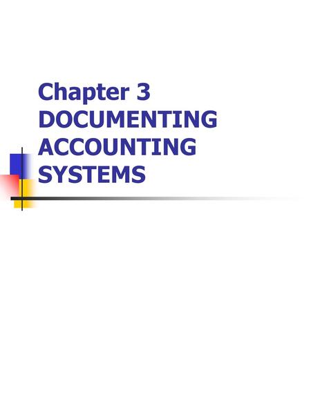 Chapter 3 DOCUMENTING ACCOUNTING SYSTEMS