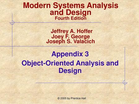 Appendix 3 Object-Oriented Analysis and Design