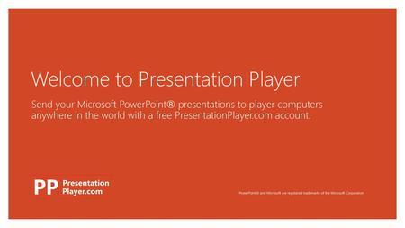 Welcome to Presentation Player