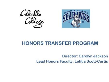 HONORS TRANSFER PROGRAM