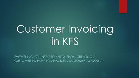 Customer Invoicing in KFS